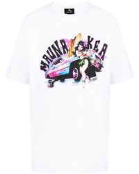 weißes bedrucktes T-Shirt mit einem Rundhalsausschnitt von Mauna Kea