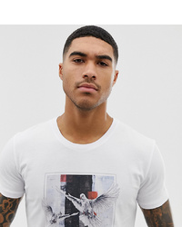 weißes bedrucktes T-Shirt mit einem Rundhalsausschnitt von Mauvais