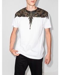 weißes bedrucktes T-Shirt mit einem Rundhalsausschnitt von Marcelo Burlon County of Milan