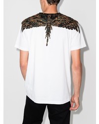 weißes bedrucktes T-Shirt mit einem Rundhalsausschnitt von Marcelo Burlon County of Milan