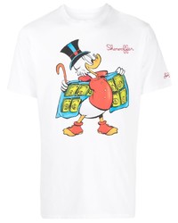 weißes bedrucktes T-Shirt mit einem Rundhalsausschnitt von MC2 Saint Barth