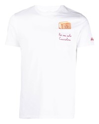 weißes bedrucktes T-Shirt mit einem Rundhalsausschnitt von MC2 Saint Barth