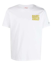 weißes bedrucktes T-Shirt mit einem Rundhalsausschnitt von MC2 Saint Barth