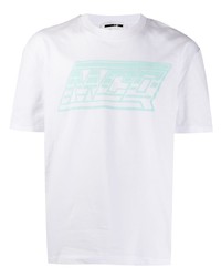 weißes bedrucktes T-Shirt mit einem Rundhalsausschnitt von McQ Alexander McQueen