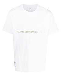 weißes bedrucktes T-Shirt mit einem Rundhalsausschnitt von McQ