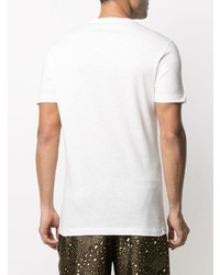 weißes bedrucktes T-Shirt mit einem Rundhalsausschnitt von Versace