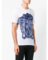 weißes bedrucktes T-Shirt mit einem Rundhalsausschnitt von Versace