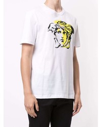 weißes bedrucktes T-Shirt mit einem Rundhalsausschnitt von Versace