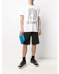 weißes bedrucktes T-Shirt mit einem Rundhalsausschnitt von Versace