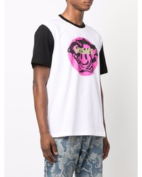 weißes bedrucktes T-Shirt mit einem Rundhalsausschnitt von Versace