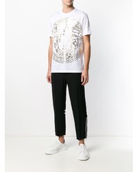 weißes bedrucktes T-Shirt mit einem Rundhalsausschnitt von Versace