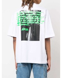 weißes bedrucktes T-Shirt mit einem Rundhalsausschnitt von Off-White