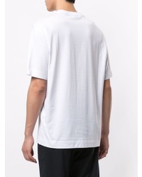 weißes bedrucktes T-Shirt mit einem Rundhalsausschnitt von Emporio Armani