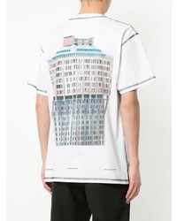 weißes bedrucktes T-Shirt mit einem Rundhalsausschnitt von United Standard