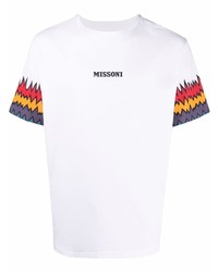 weißes bedrucktes T-Shirt mit einem Rundhalsausschnitt von Missoni