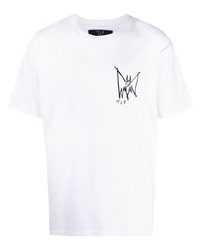 weißes bedrucktes T-Shirt mit einem Rundhalsausschnitt von MJB Marc Jacques Burton