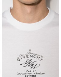 weißes bedrucktes T-Shirt mit einem Rundhalsausschnitt von Givenchy