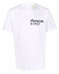 weißes bedrucktes T-Shirt mit einem Rundhalsausschnitt von Moncler Genius 1952