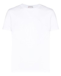 weißes bedrucktes T-Shirt mit einem Rundhalsausschnitt von Moncler