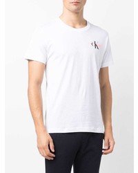 weißes bedrucktes T-Shirt mit einem Rundhalsausschnitt von Calvin Klein Jeans