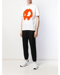 weißes bedrucktes T-Shirt mit einem Rundhalsausschnitt von McQ Alexander McQueen