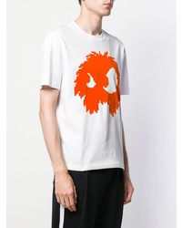 weißes bedrucktes T-Shirt mit einem Rundhalsausschnitt von McQ Alexander McQueen