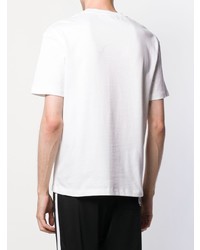 weißes bedrucktes T-Shirt mit einem Rundhalsausschnitt von McQ Alexander McQueen