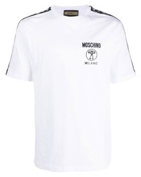 weißes bedrucktes T-Shirt mit einem Rundhalsausschnitt von Moschino