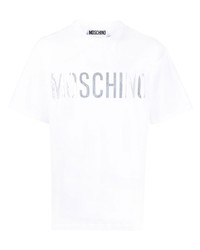 weißes bedrucktes T-Shirt mit einem Rundhalsausschnitt von Moschino