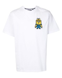 weißes bedrucktes T-Shirt mit einem Rundhalsausschnitt von Mostly Heard Rarely Seen 8-Bit