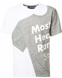 weißes bedrucktes T-Shirt mit einem Rundhalsausschnitt von Mostly Heard Rarely Seen