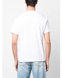 weißes bedrucktes T-Shirt mit einem Rundhalsausschnitt von Ami Paris