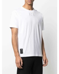 weißes bedrucktes T-Shirt mit einem Rundhalsausschnitt von McQ