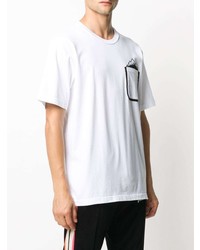 weißes bedrucktes T-Shirt mit einem Rundhalsausschnitt von White Mountaineering