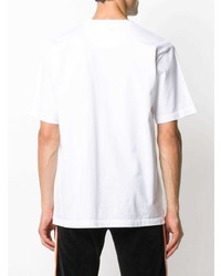 weißes bedrucktes T-Shirt mit einem Rundhalsausschnitt von White Mountaineering