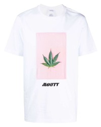 weißes bedrucktes T-Shirt mit einem Rundhalsausschnitt von MOUTY