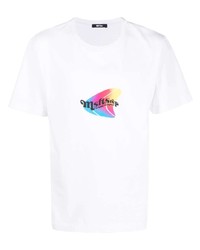 weißes bedrucktes T-Shirt mit einem Rundhalsausschnitt von MSFTSrep