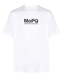 weißes bedrucktes T-Shirt mit einem Rundhalsausschnitt von Museum of Peace & Quiet