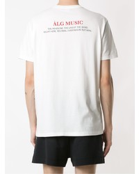 weißes bedrucktes T-Shirt mit einem Rundhalsausschnitt von Àlg