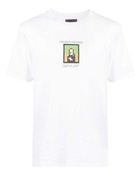 weißes bedrucktes T-Shirt mit einem Rundhalsausschnitt von Musium Div.