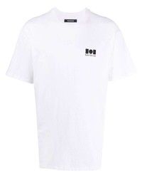 weißes bedrucktes T-Shirt mit einem Rundhalsausschnitt von Nahmias
