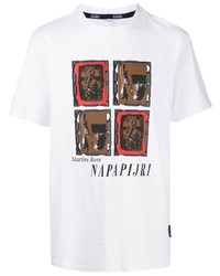 weißes bedrucktes T-Shirt mit einem Rundhalsausschnitt von Napa By Martine Rose