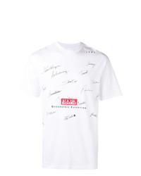 weißes bedrucktes T-Shirt mit einem Rundhalsausschnitt von Napa Silver