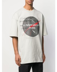 weißes bedrucktes T-Shirt mit einem Rundhalsausschnitt von Ih Nom Uh Nit