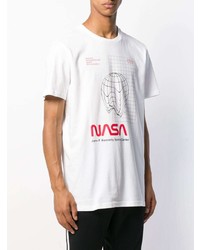 weißes bedrucktes T-Shirt mit einem Rundhalsausschnitt von Puma