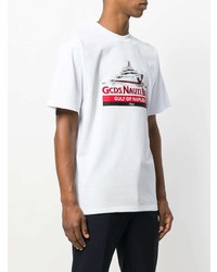 weißes bedrucktes T-Shirt mit einem Rundhalsausschnitt von Gcds