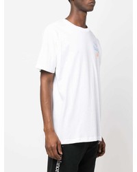 weißes bedrucktes T-Shirt mit einem Rundhalsausschnitt von New Balance