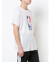 weißes bedrucktes T-Shirt mit einem Rundhalsausschnitt von The Elder Statesman X Nba