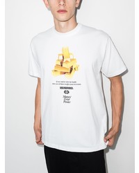 weißes bedrucktes T-Shirt mit einem Rundhalsausschnitt von Neighborhood