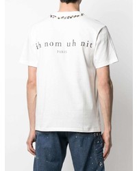 weißes bedrucktes T-Shirt mit einem Rundhalsausschnitt von Ih Nom Uh Nit